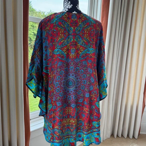 Colorful Paisley Women's Top or CoverUp - Picture 3 of 4